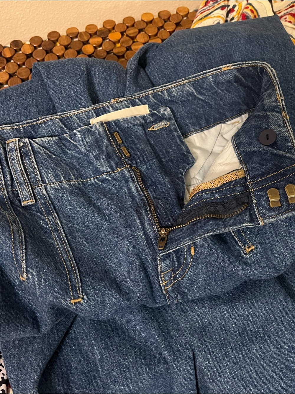 Boden Mid Rise Wide Leg Stitch Detail Pleated Jeans Women’s Size 26 Long - Picture 9 of 13